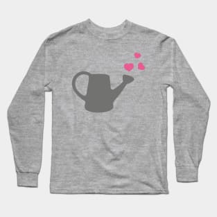 Garden Lover - Grey and Pink Watering Can Long Sleeve T-Shirt